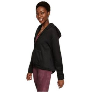 PINK Victoria's Secret Women's Black Full Zip Knit Hooded Sweater Size Small